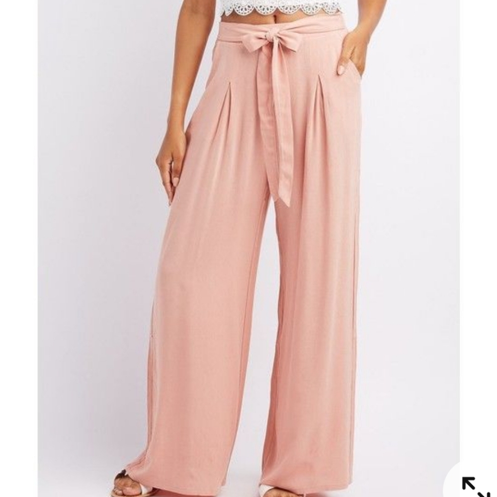 Pink Palazzo Pants - Picture 1 of 5